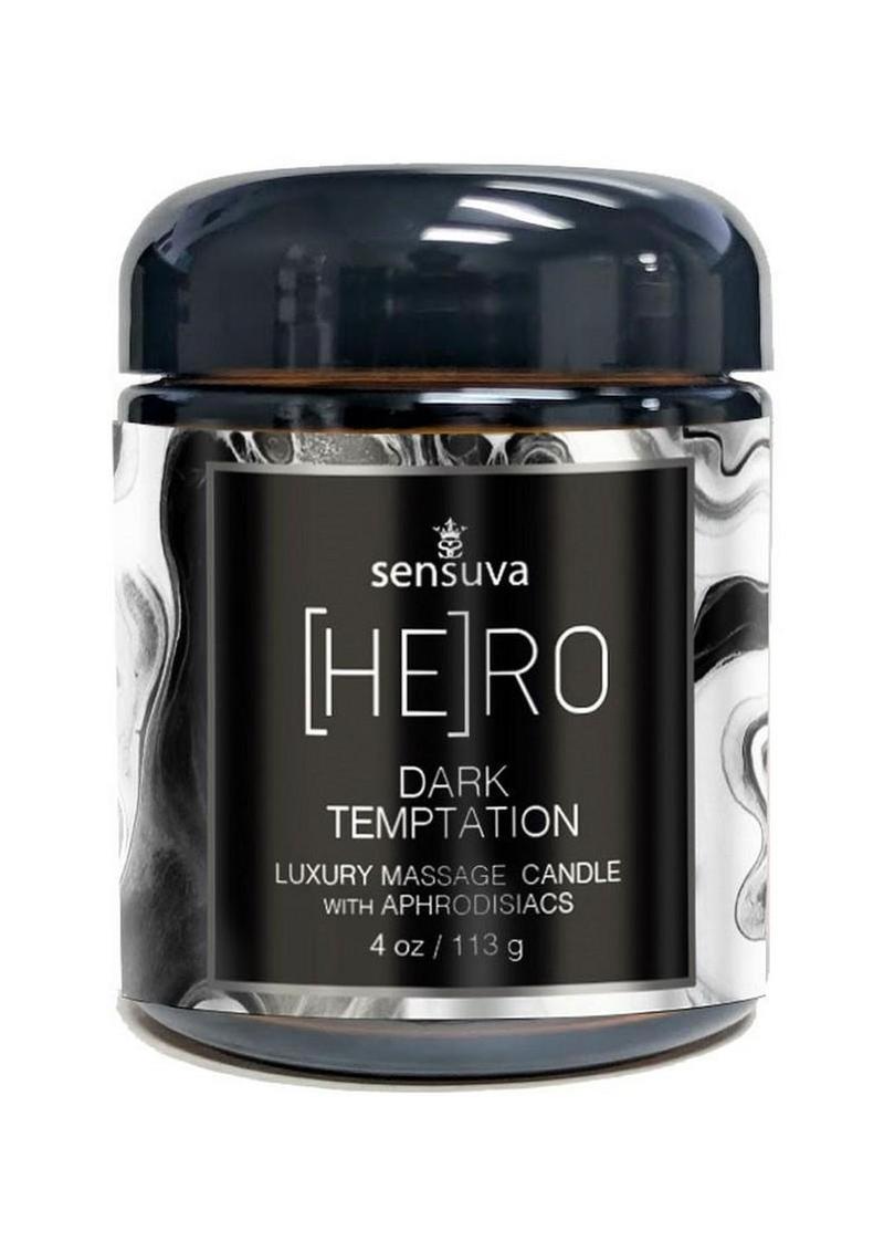 Hero Dark Temptation Luxury Aphrodisiac Massage Candle 4oz.- Ocean and Forest