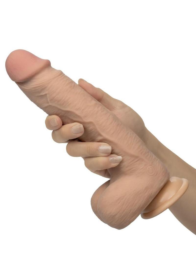 Working Stiff Shaft Slide Lumberjack 7.25 Inch Rechargeable Vibrating Dildo with Suction Cup