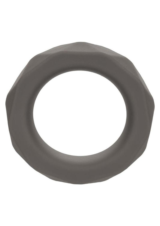 Alpha Liquid Silicone Prolong Presmatic Cock Ring - Gray/Grey
