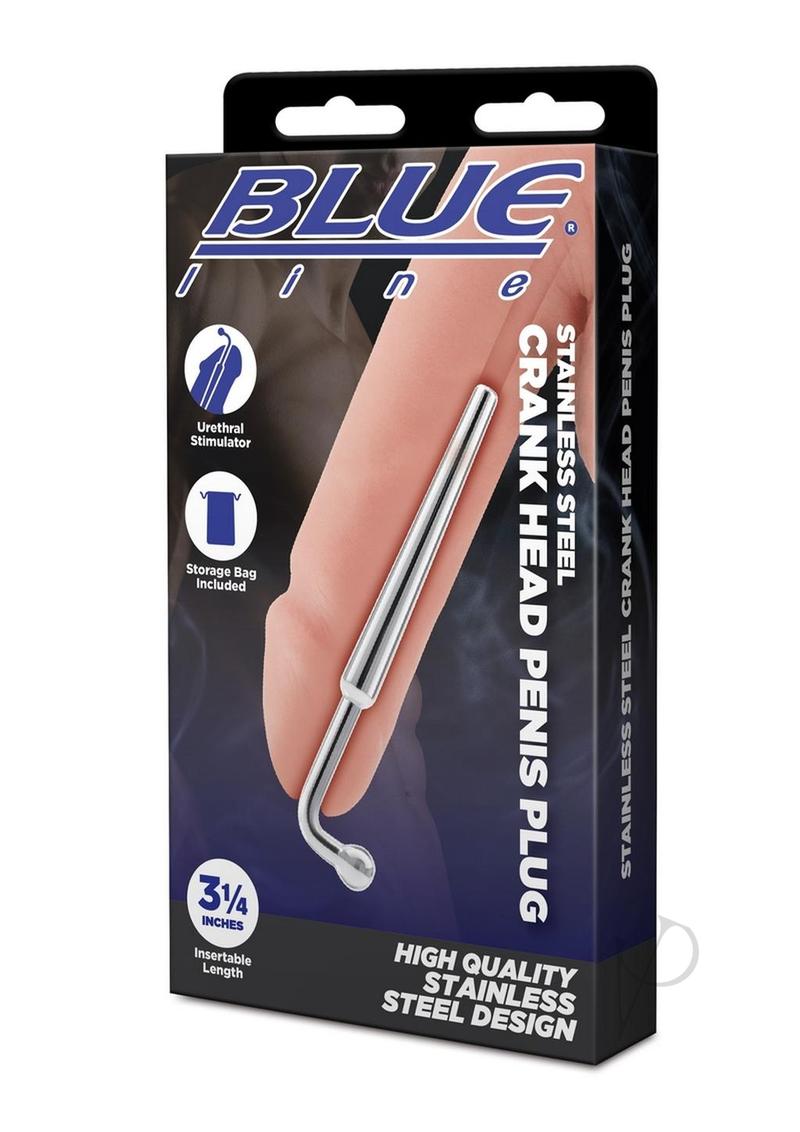 Blue Line Crank Head Penis Plug -Stainless - Steel