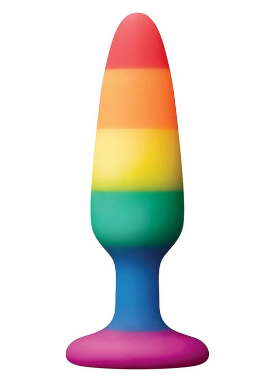Colours Pleasure Plug Pride Edition Silicone Butt Plug - Multicolor/Rainbow - Small