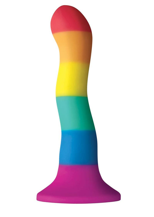 Colours Pride Edition Wave Silicone Dildo - Multicolor/Rainbow - 6in