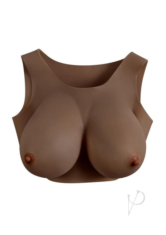 Gender X Breast Plate Silicone E Cup - Chocolate