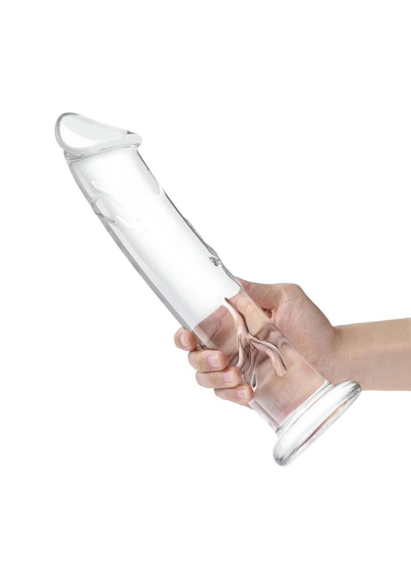 Glas Dildo Glass with Veins and Flat Base
