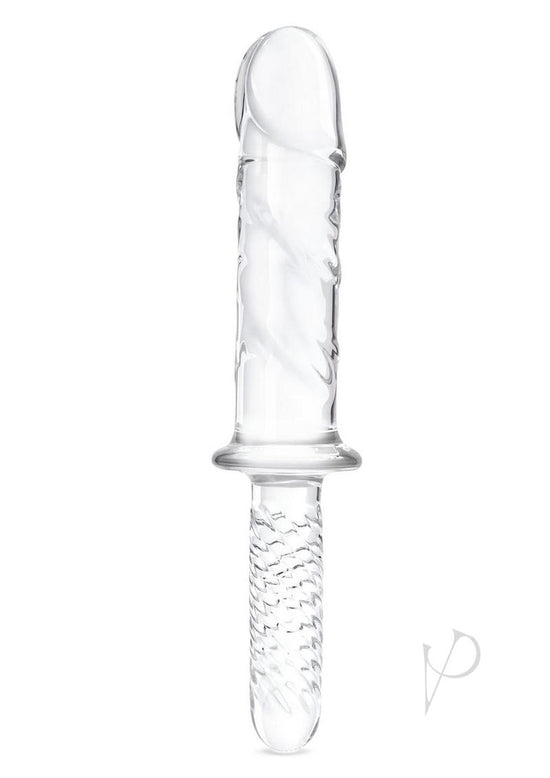 Glas Girthy Glass Cock Double Ended with Handle - Clear - 11in