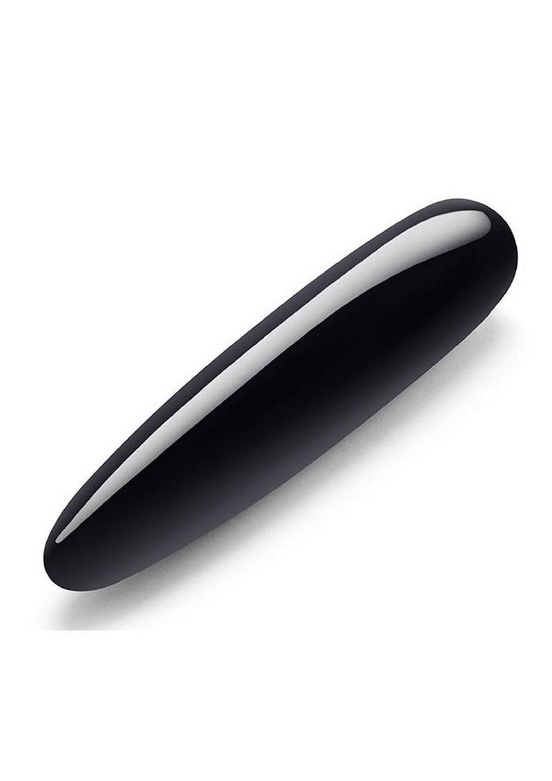 Le Wand Crystal Slim Wand with Silicone Ring - Black Obsidian - Black