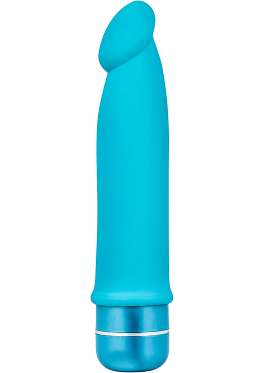 Luxe Purity Vibrating Silicone Dildo - Blue - 7.5in