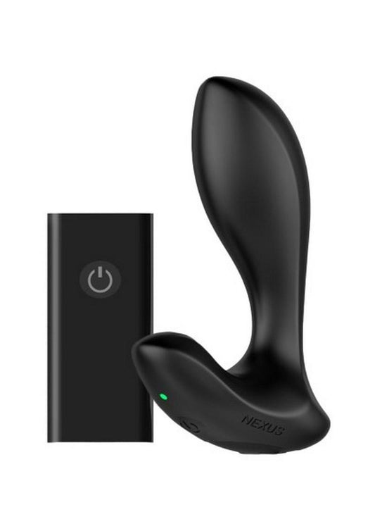 Nexus Duo Rechargeable Silicone Remote Control Beginner Butt Plug - Black - Small
