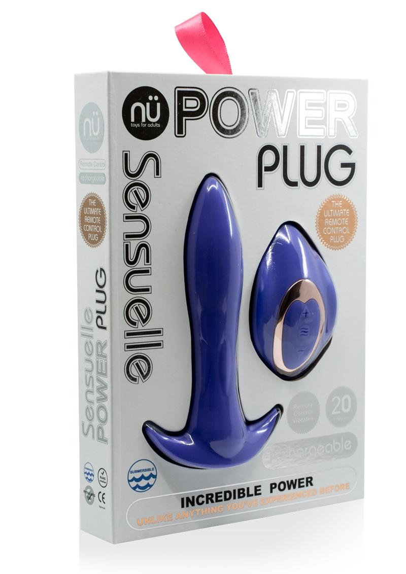 Nu Sensuelle Power Plug Rechargeable Silicone Vibrating Butt Plug - Purple/Ultra Violet
