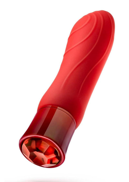 Oh My Gem Desire Rechargeable Silicone G-Spot Vibrator - Ruby - Red