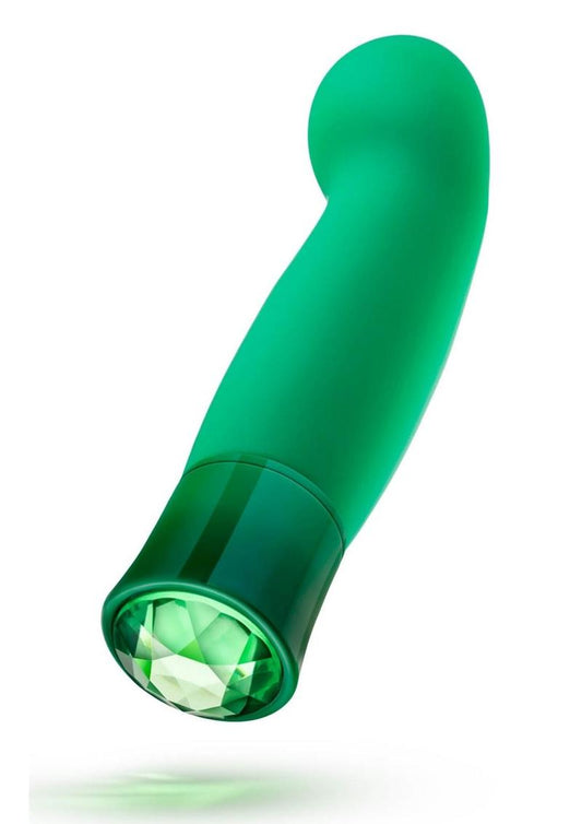 Oh My Gem Enchanting Rechargeable Silicone G-Spot Vibrator - Green/Turquoise