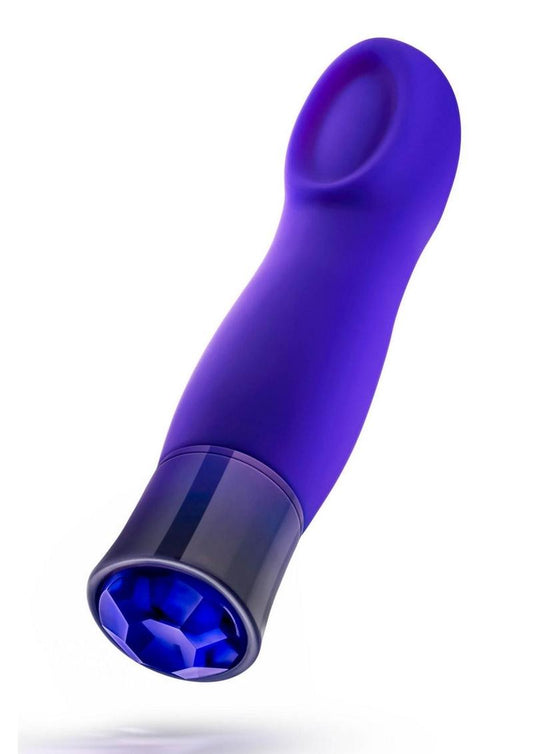 Oh My Gem Mystery Rechargeable Silicone G-Spot Vibrator - Blue/Sapphire