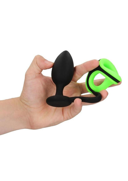 Ouch! Butt Plug with Cock Ring and Ball Strap Silicone