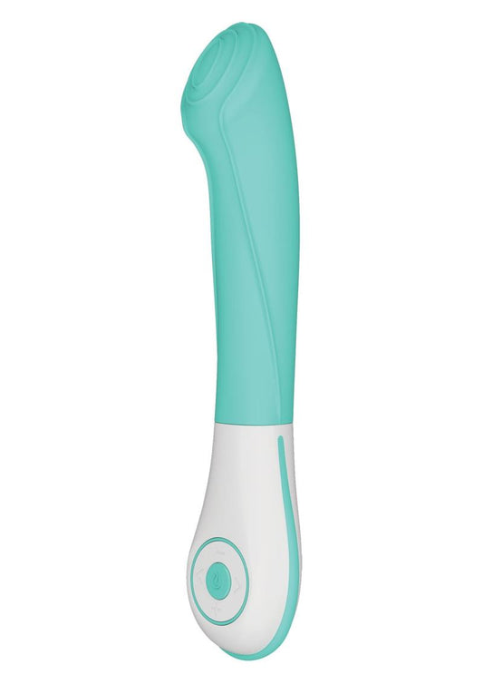 OVO Silkskyn Rechargeable Silicone G-Spot Vibrator - Aqua/Teal/White