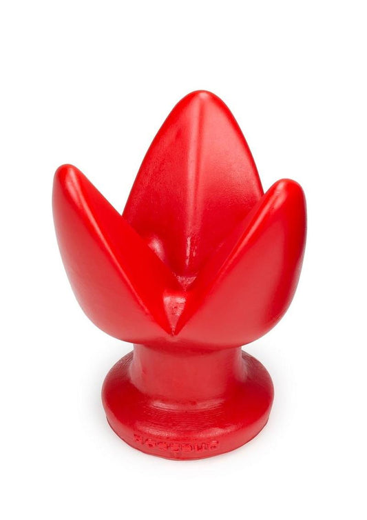 Oxballs Rosebud-1 Silicone Butt Plug with 3 Flanges - Red - Small
