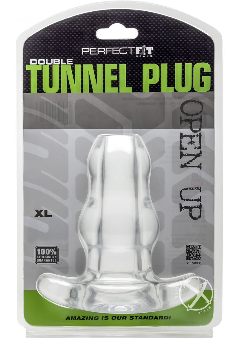 Perfect Fit Double Tunnel Plug - Clear - XLarge
