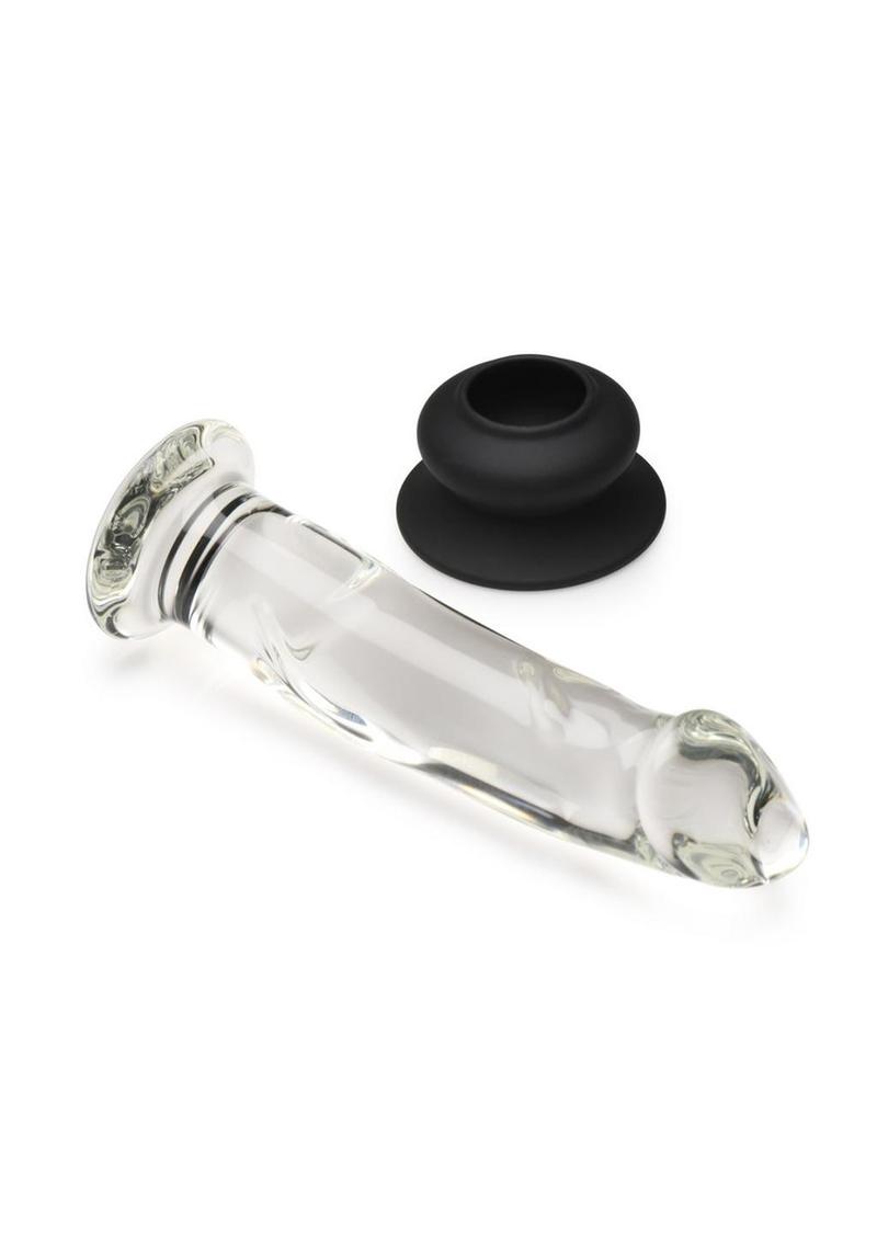 Pleasure Crystals Glass Dildo with Silicone Base
