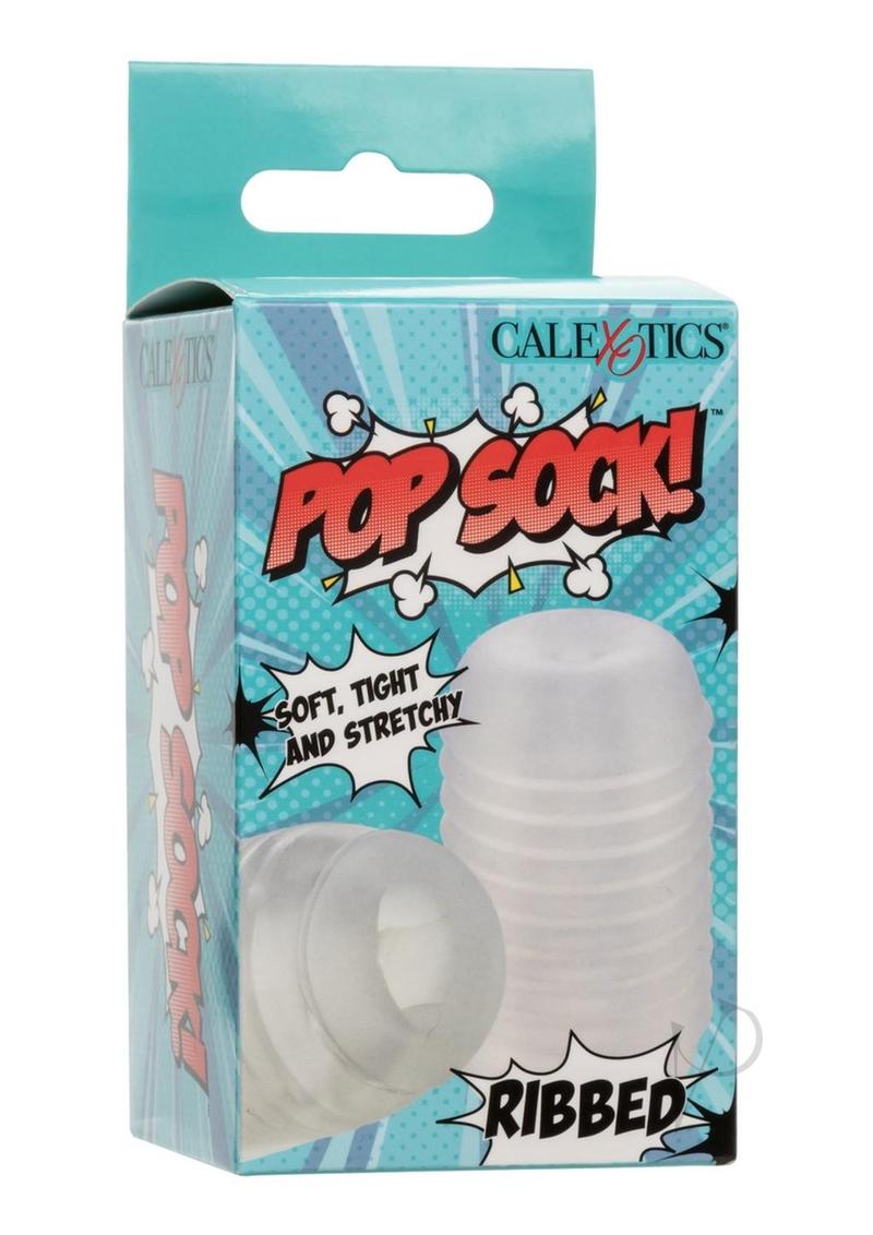 Pop Sock Ribbed Stroker - Clear
