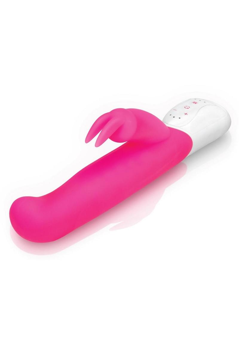 Rabbit Essentials Silicone Rechargeable G-Spot Rabbit Vibrator - Hot Pink/Pink
