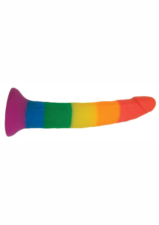 Rainbow Power Drive Strap-On Dildo with Harness - Multicolor - 7in