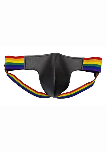 Rouge Leather Jock with Pride Stripes - Multicolor - XLarge