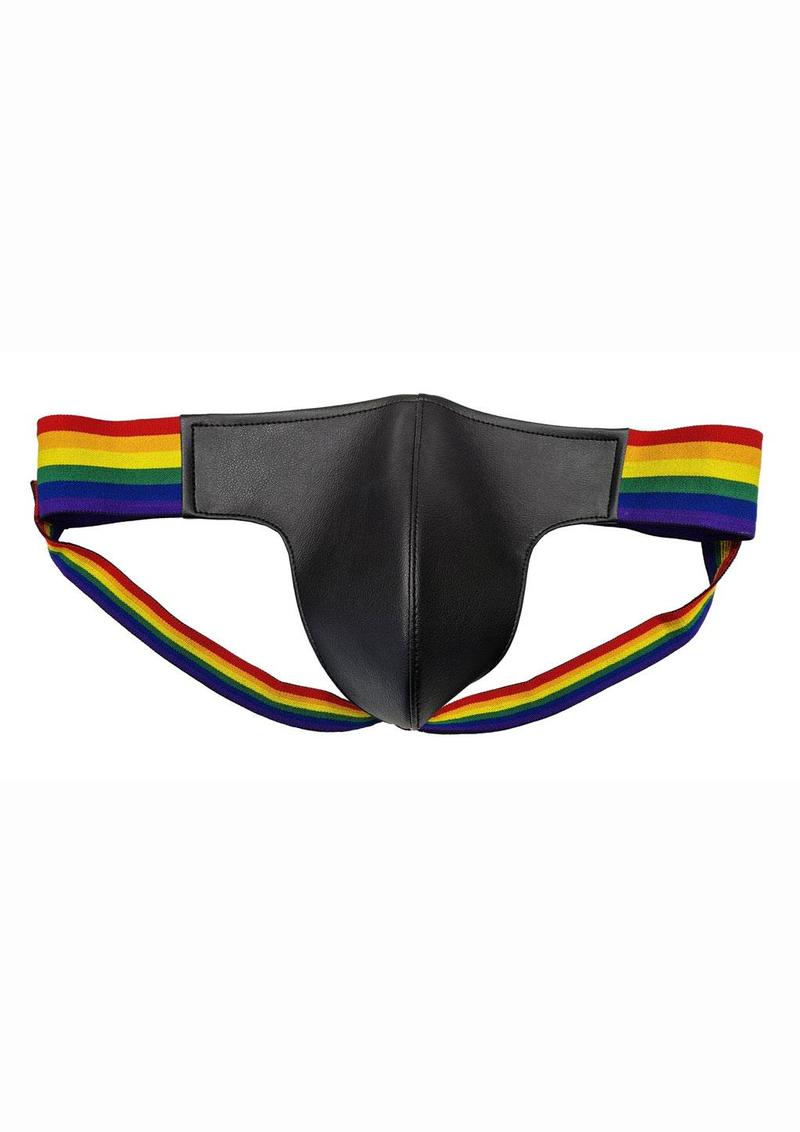 Rouge Leather Jock with Pride Stripes - Multicolor - Large