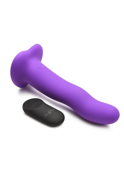 Simply Sweet 21x Vibrating Wavy Rechargeable Silicone Dildo with Remote