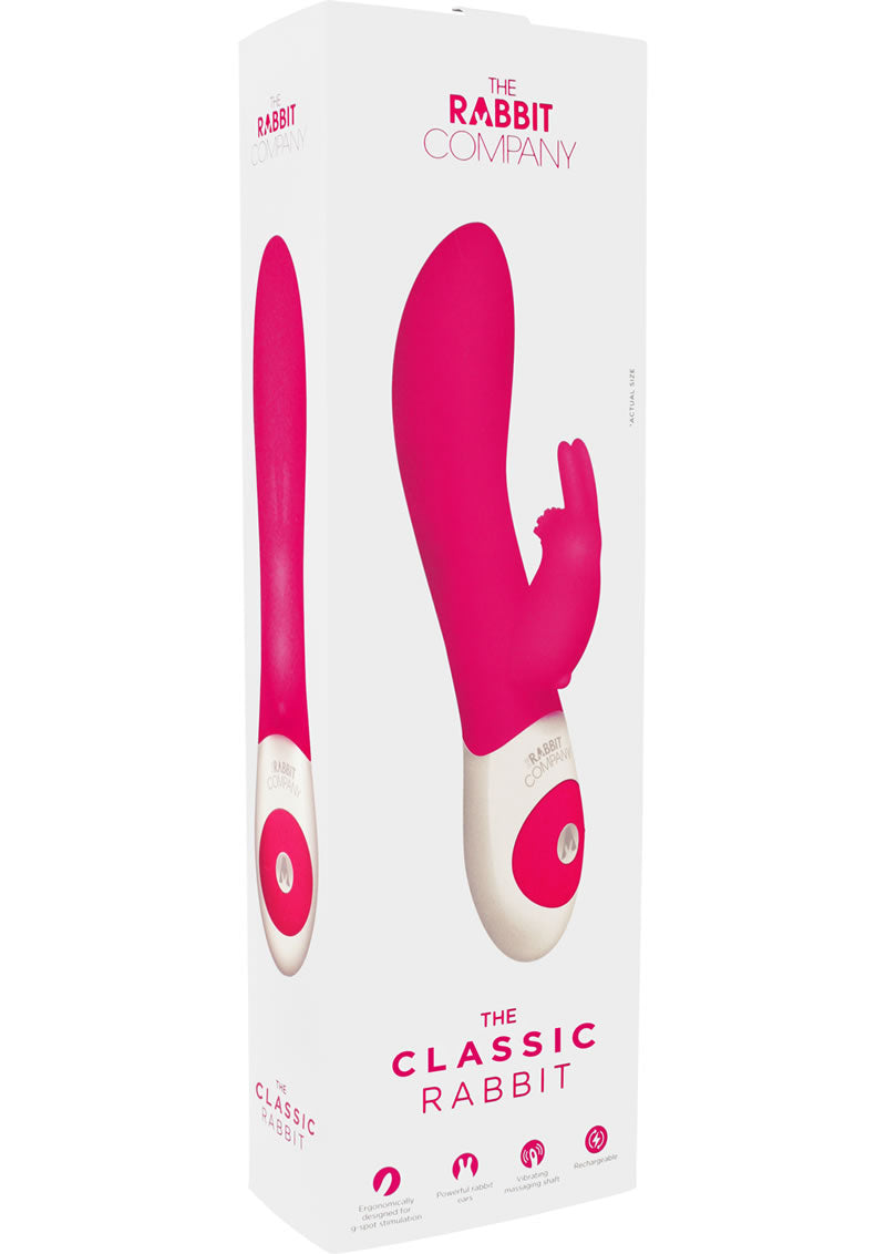 The Classic Rabbit Rechargeable Silicone G-Spot Vibrator - Pink