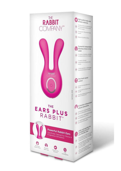 The Ears Plus Rabbit Rechargeable Silicone Stimulator - Hot Pink/Pink
