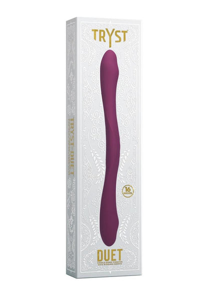 Tryst Duet Rechargeable Silicone Double End Vibrator with Remote Control - Pink