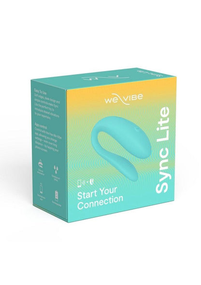 We-Vibe Sync Lite App Control Rechargeable Silicone Couples Vibrator - Aqua/Blue