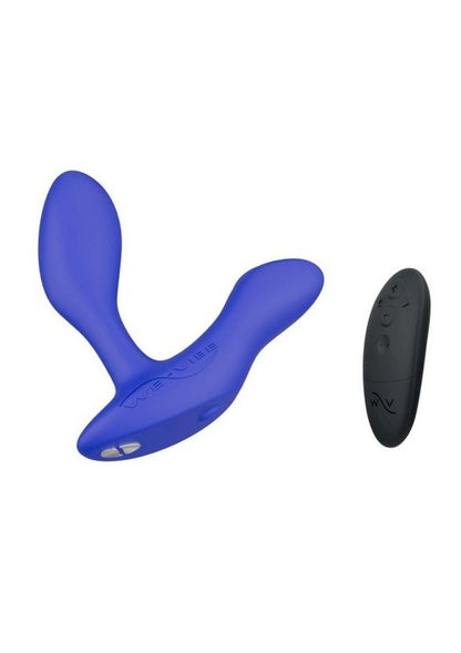 We-Vibe Vector+ Rechargeable Silicone Vibrating Prostate Massager with Remote Control - Blue/Royal Blue