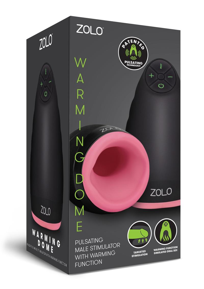 ZOLO Warming Dome Rechargeable Vibrating Masturbator - Black/Pink