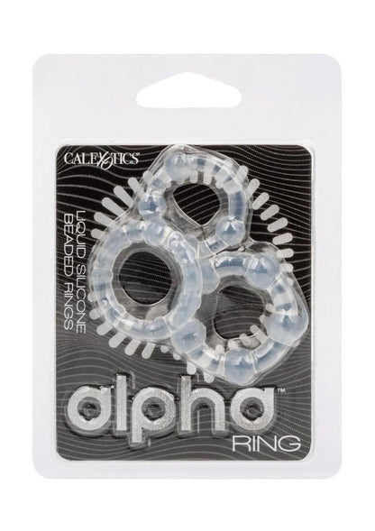 Alpha Liquid Silicone Beaded Rings - Clear - Set