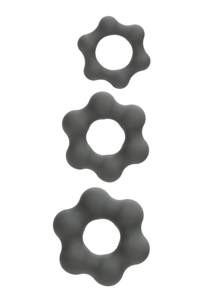 Alpha Liquid Silicone Endurance Cock Ring Set (3-Pack)
