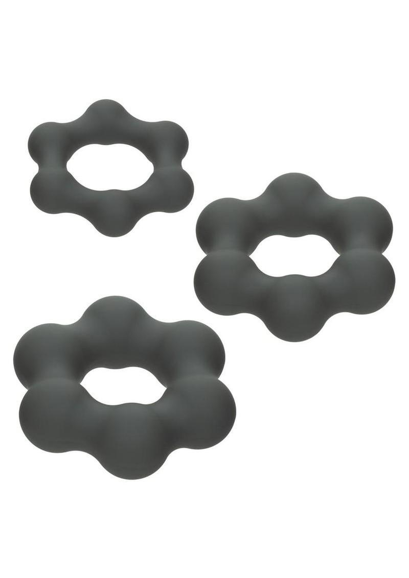 Alpha Liquid Silicone Endurance Cock Ring Set (3-Pack)