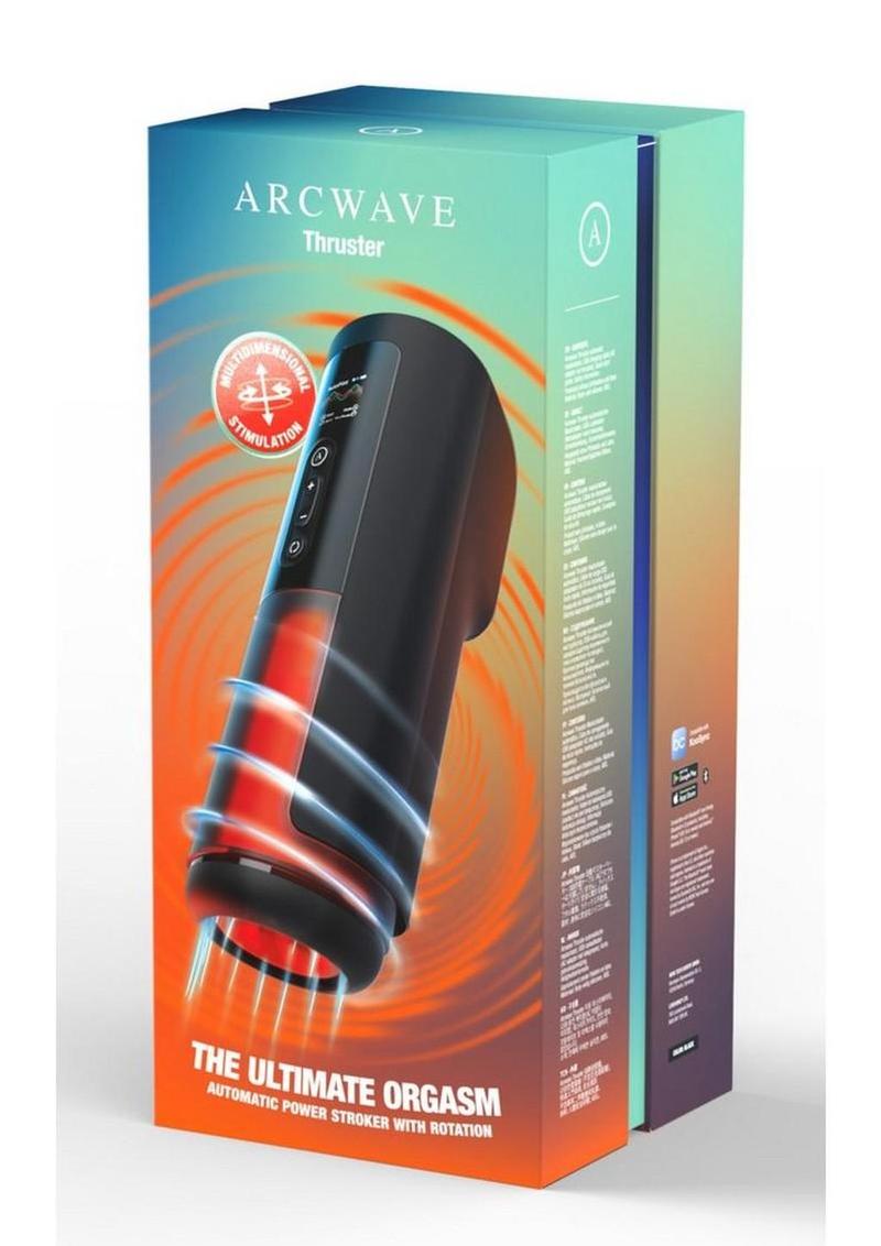 Arcwave Thruster Rechargeable Silicone App Compatible Stroker - Black/Orange