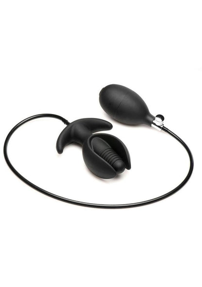 Ass Lock Magnetic Inflatable Anchor Silicone Anal Plug - Black