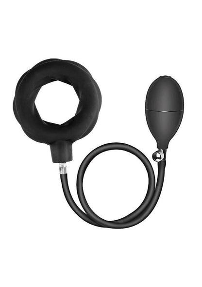 Atomic Inflatable Silicone Cock Ring - Black