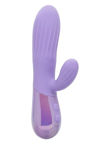 Aura Rotating Ripple Rechargeable Silicone Dual Massager - Purple
