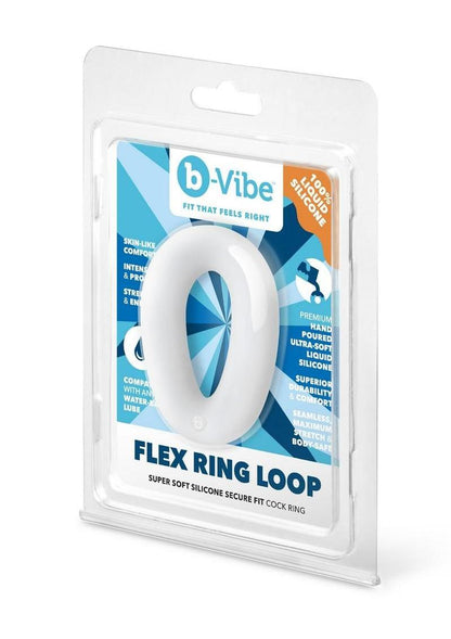 B-Vibe Flex Ring Loop Silicone Cock Ring - Clear