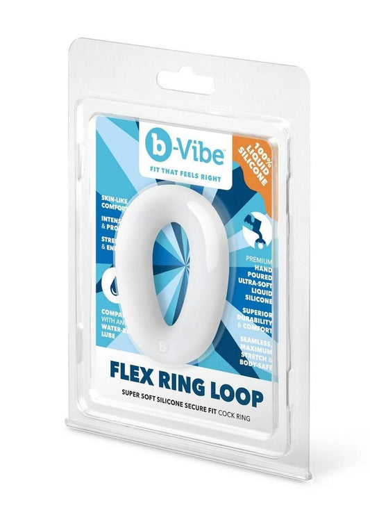 B-Vibe Flex Ring Loop Silicone Cock Ring - Clear