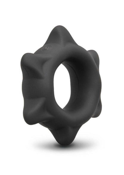 B-Vibe Flex Ring Spike Silicone Cock Ring - Black