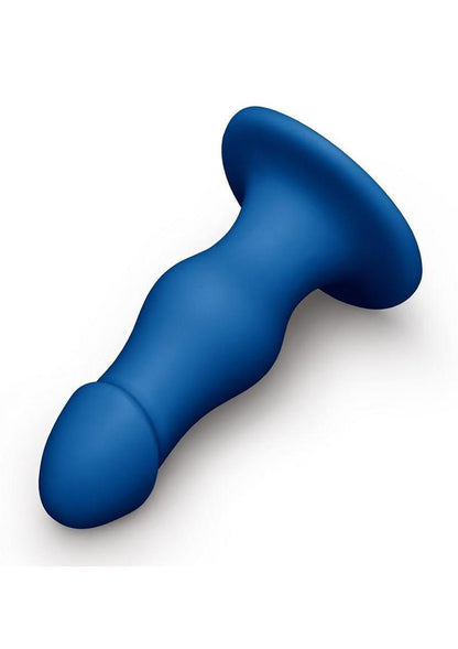 B-Vibe Gape Bullbous Dildo with Suction Cup - Blue