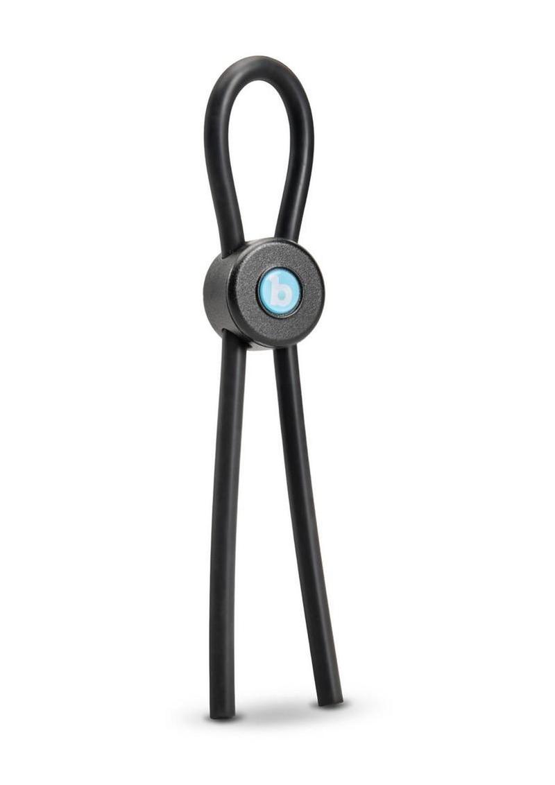 B-Vibe Lasso Grip Adjustable Silicone Cock Ring - Black
