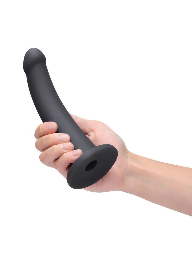 B-Vibe 7 Inch Smooth Silicone Suction Cup Dildo, Harness Compatible