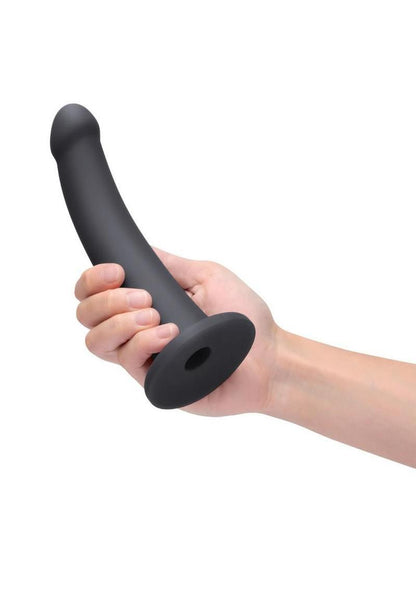 B-Vibe 7 Inch Smooth Silicone Suction Cup Dildo, Harness Compatible