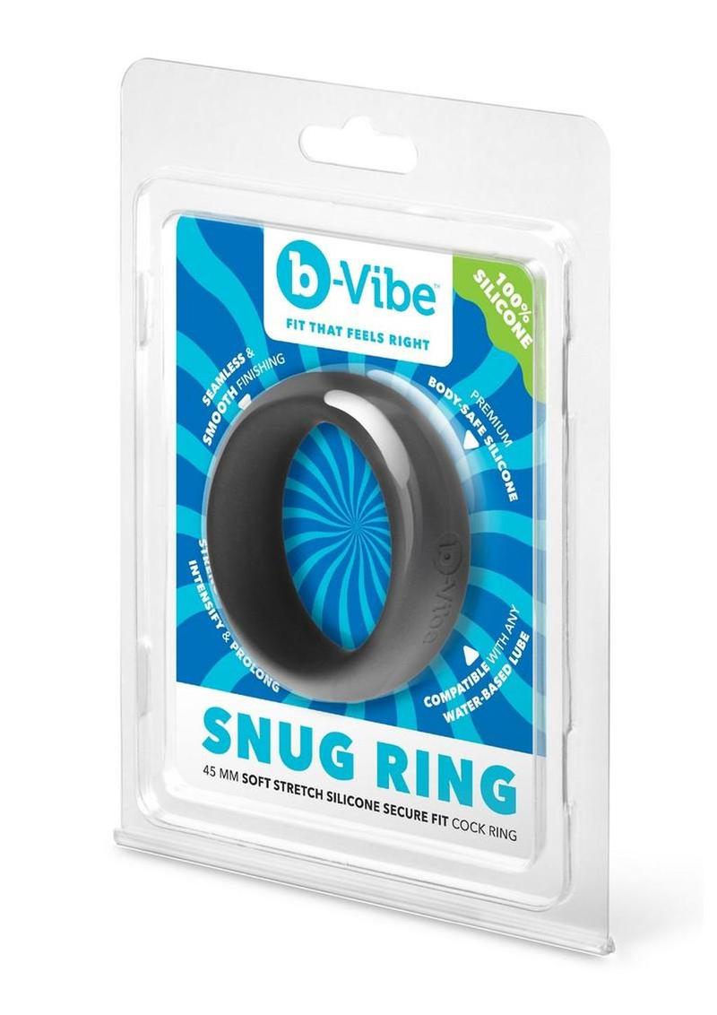 B-Vibe Snug Ring Silicone Cock Ring - Black - 45mm
