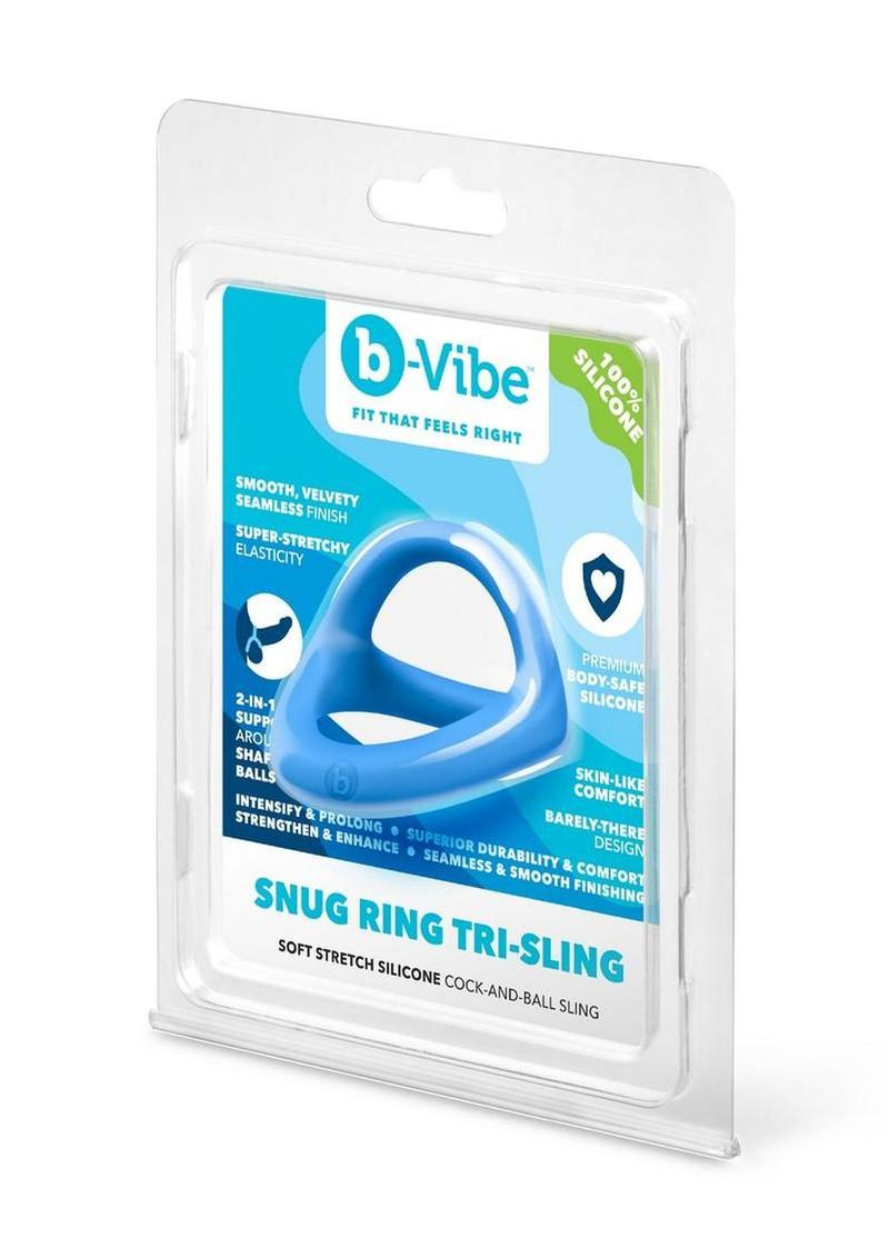 B-Vibe Snug Ring Tri-Sling Silicone Cock Ring - Blue