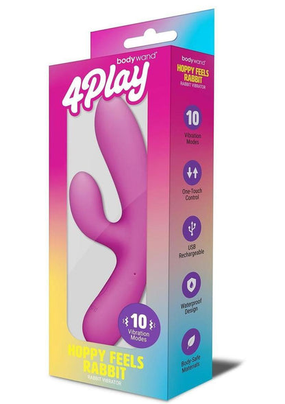 Bodywand 4play Hoppy Feels Rechargeable Rabbit Vibrator - Pink
